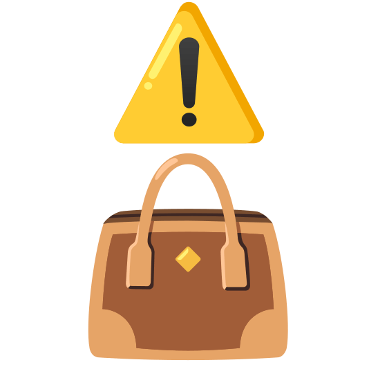 warning handbag