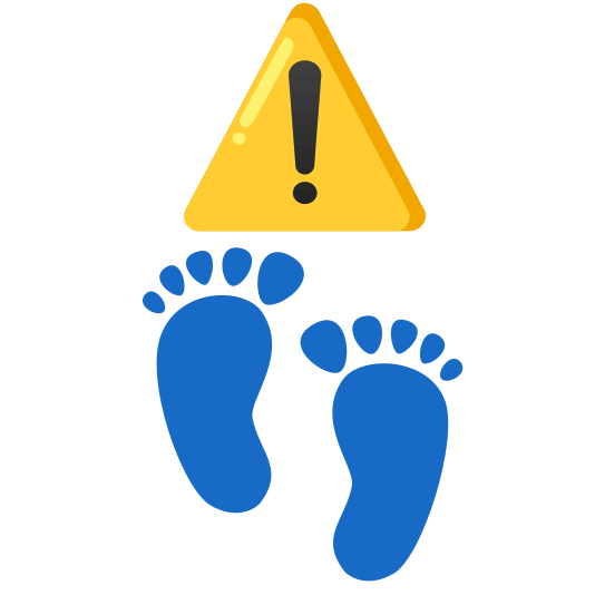 warning footprints