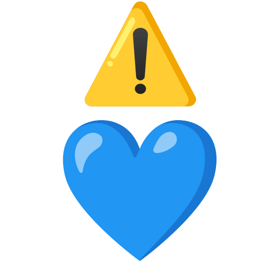 warning blue heart