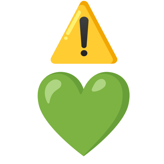warning green heart