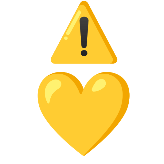warning yellow heart