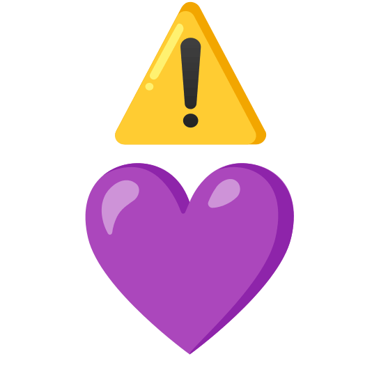 warning purple heart