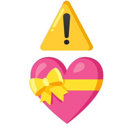 warning gift heart