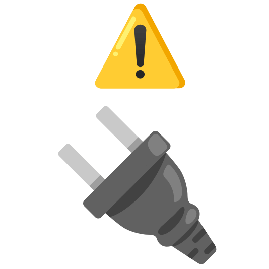 warning electric plug