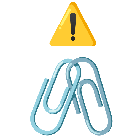 warning linked paperclips