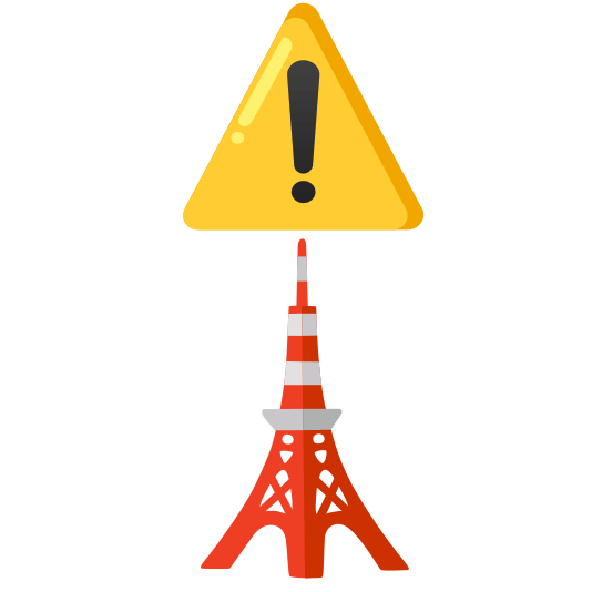 warning tokyo tower