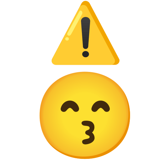 warning kissing smiling eyes