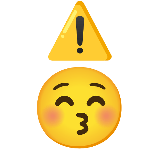 warning kissing closed eyes