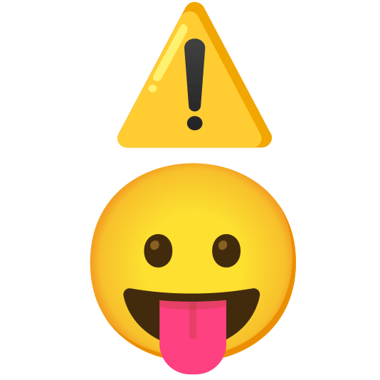 warning stuck out tongue