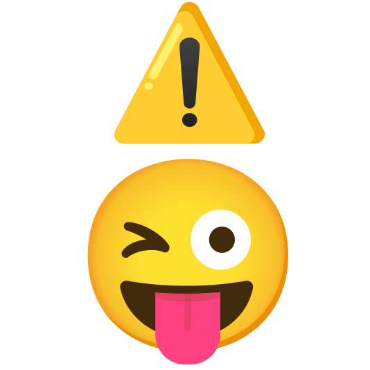 warning stuck out tongue winking eye