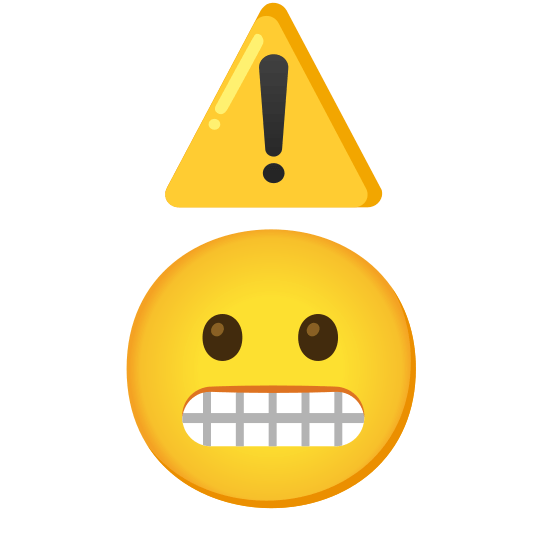 warning grimacing