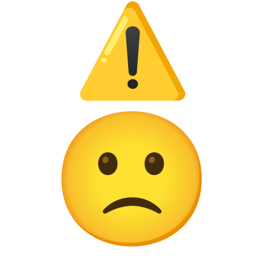 warning slightly frowning face