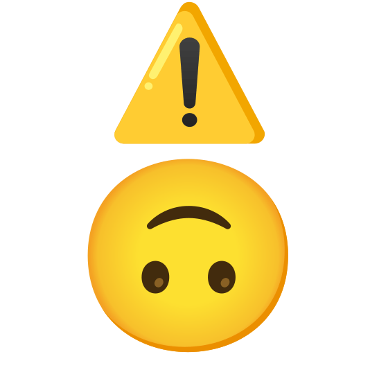 warning upside down face