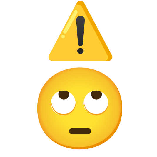 warning face with rolling eyes