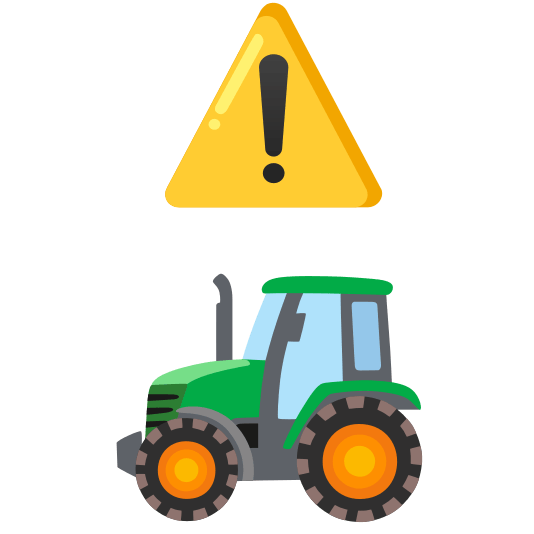 warning tractor