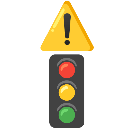 warning vertical traffic light