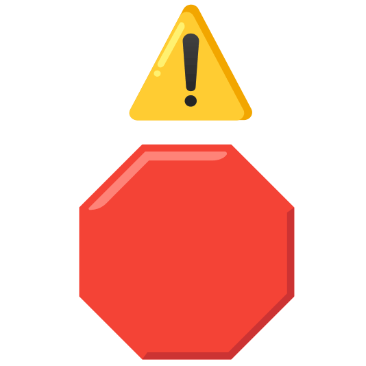 warning octagonal sign