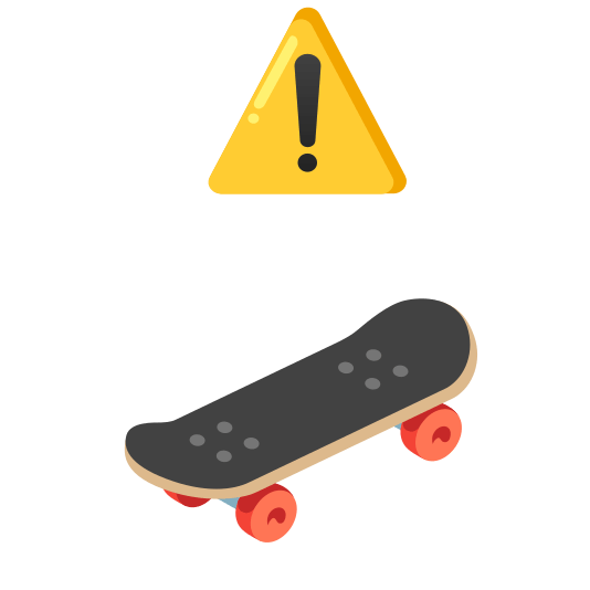 warning skateboard