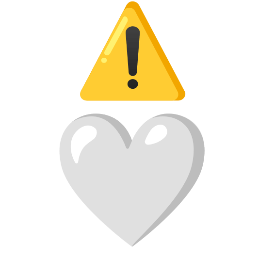 warning white heart