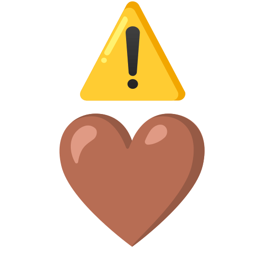 warning brown heart