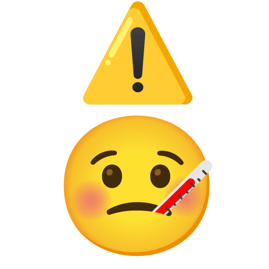 warning face with thermometer