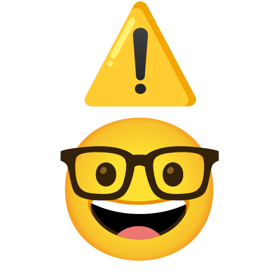 warning nerd face