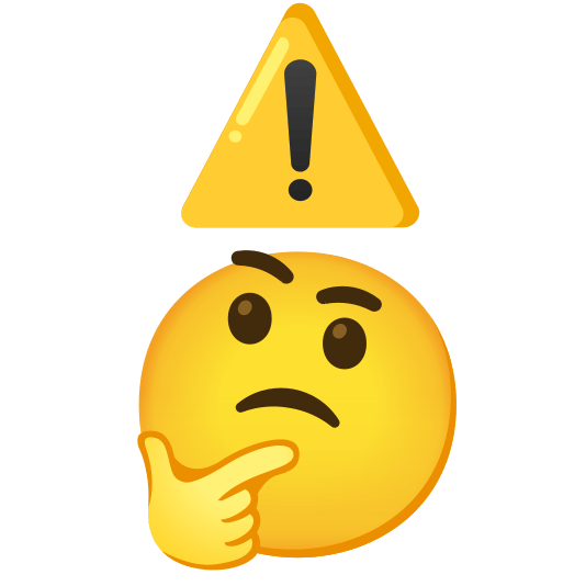 warning thinking face