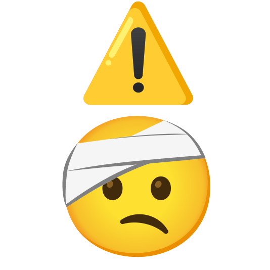 warning face with head bandage