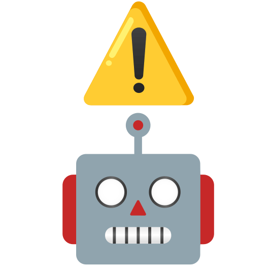 warning robot face