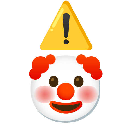 warning clown face