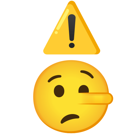 warning lying face