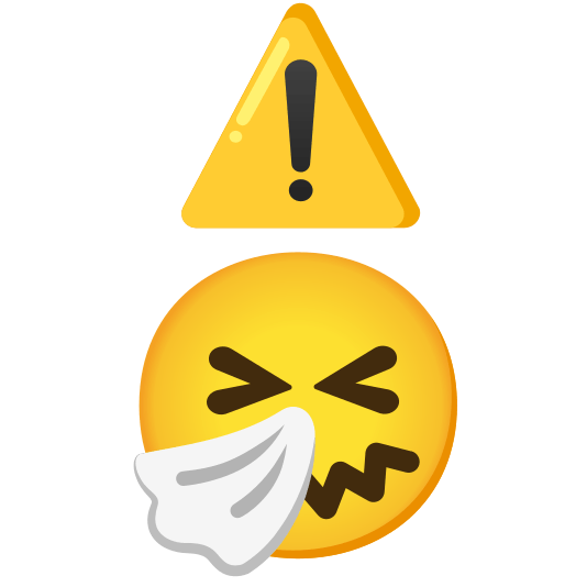 warning sneezing face