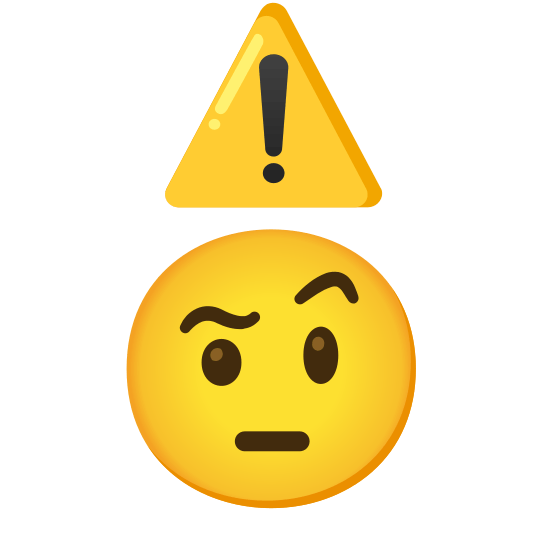 warning face with raised eyebrow