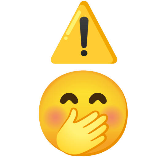 warning face with hand over mouth