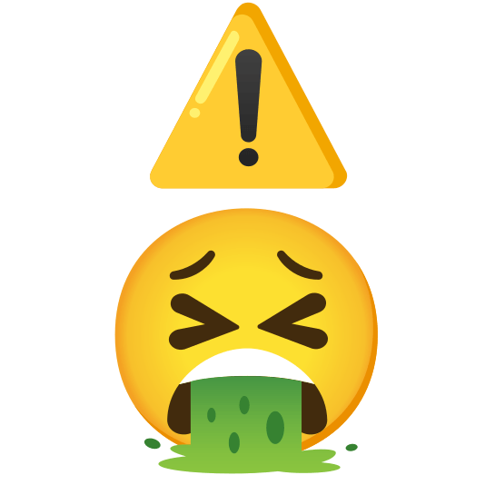 warning face vomiting
