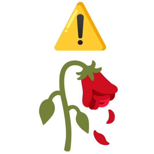 warning wilted flower