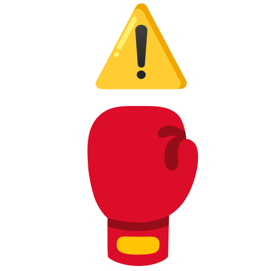 warning boxing glove