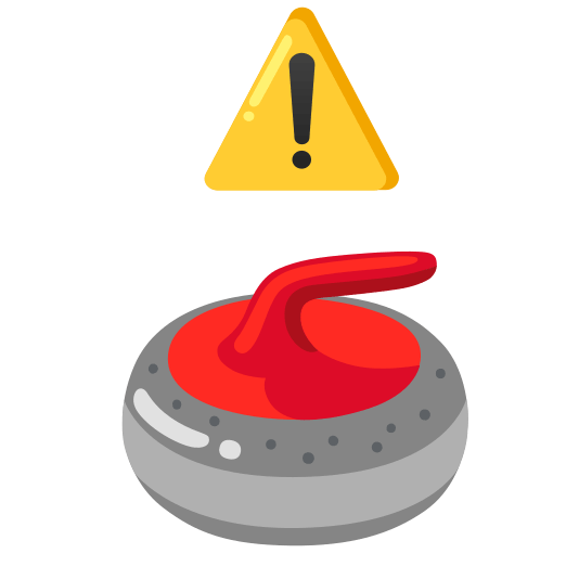 warning curling stone