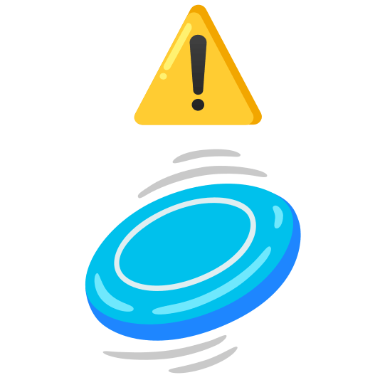 warning flying disc