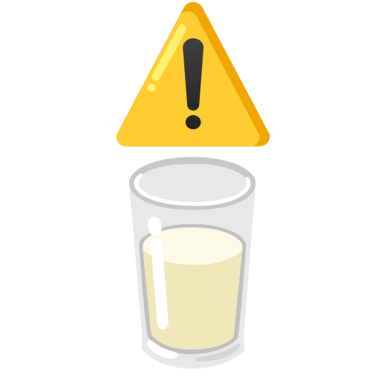 warning glass of milk