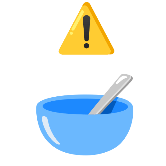 warning bowl with spoon