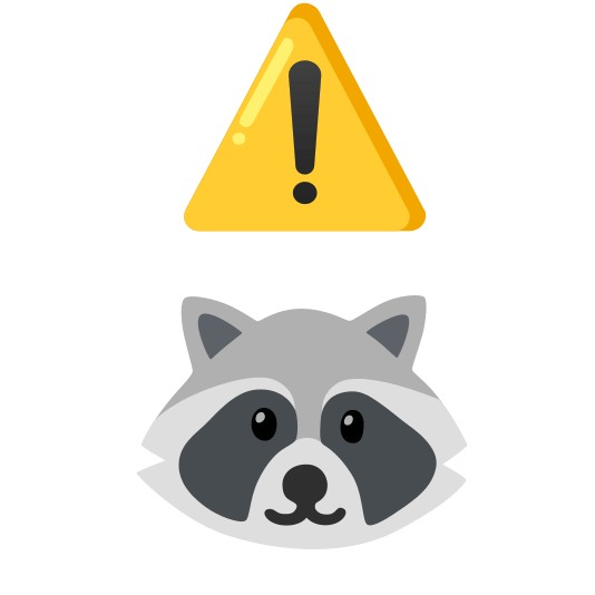 warning raccoon