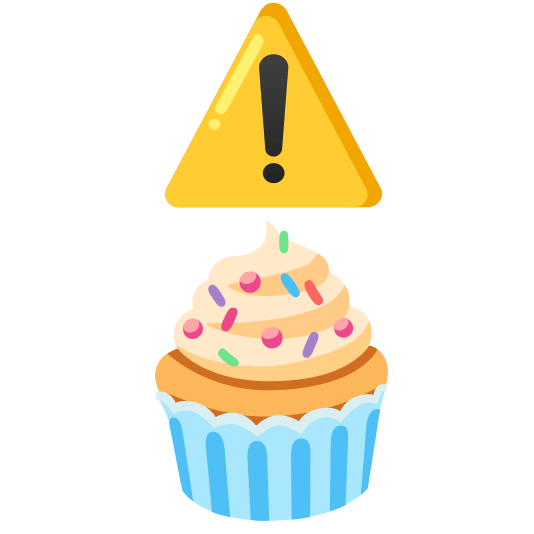 warning cupcake
