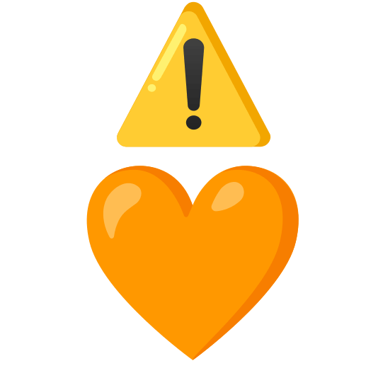 warning orange heart