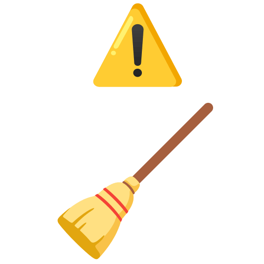 warning broom