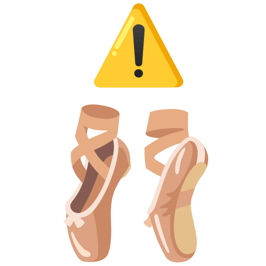 warning ballet shoes