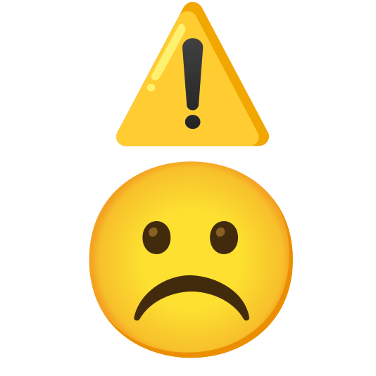 warning white frowning face