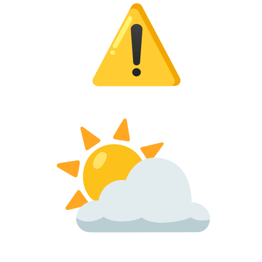 warning partly sunny