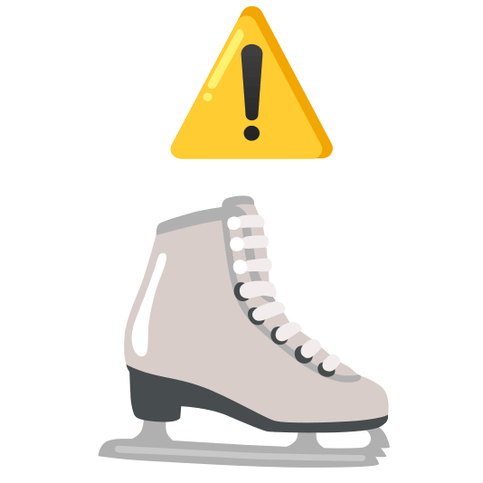 warning ice skate