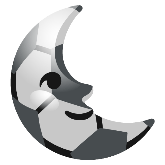 soccer last quarter moon with face